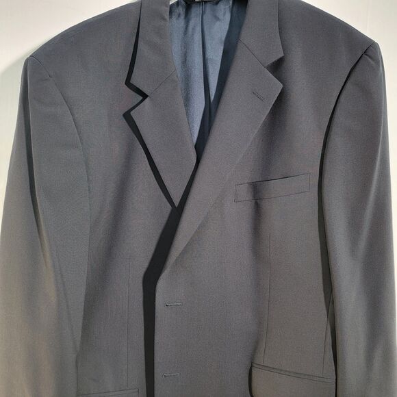 Jos A. Bank Black 100% Wool Blazer Single Breasted Notched Collar Men's Size 48R - Picture 8 of 13